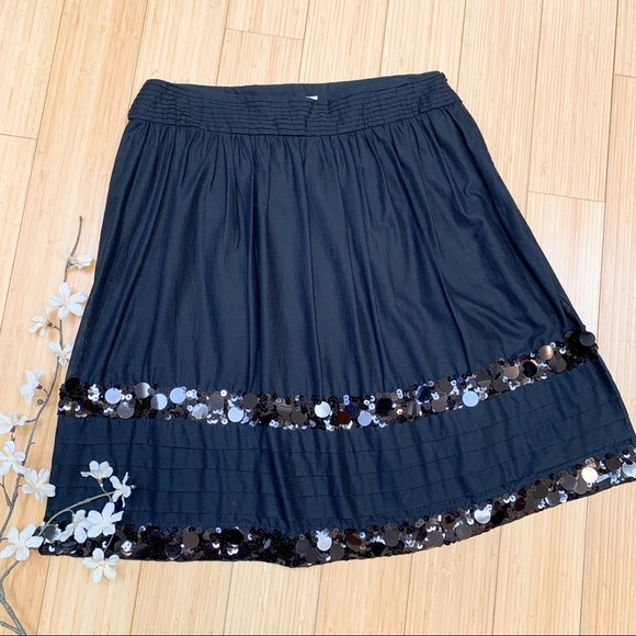 Loft Black and Sequin Embellished Skirt, 2. - Picture 1 of 7